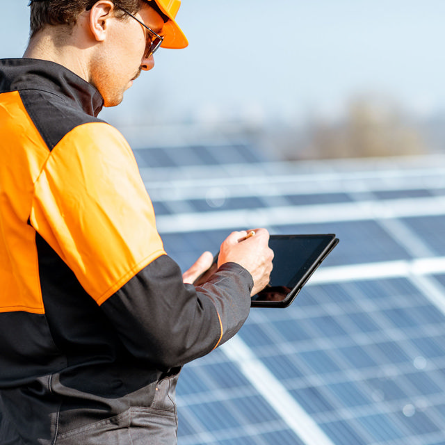 Service technician working